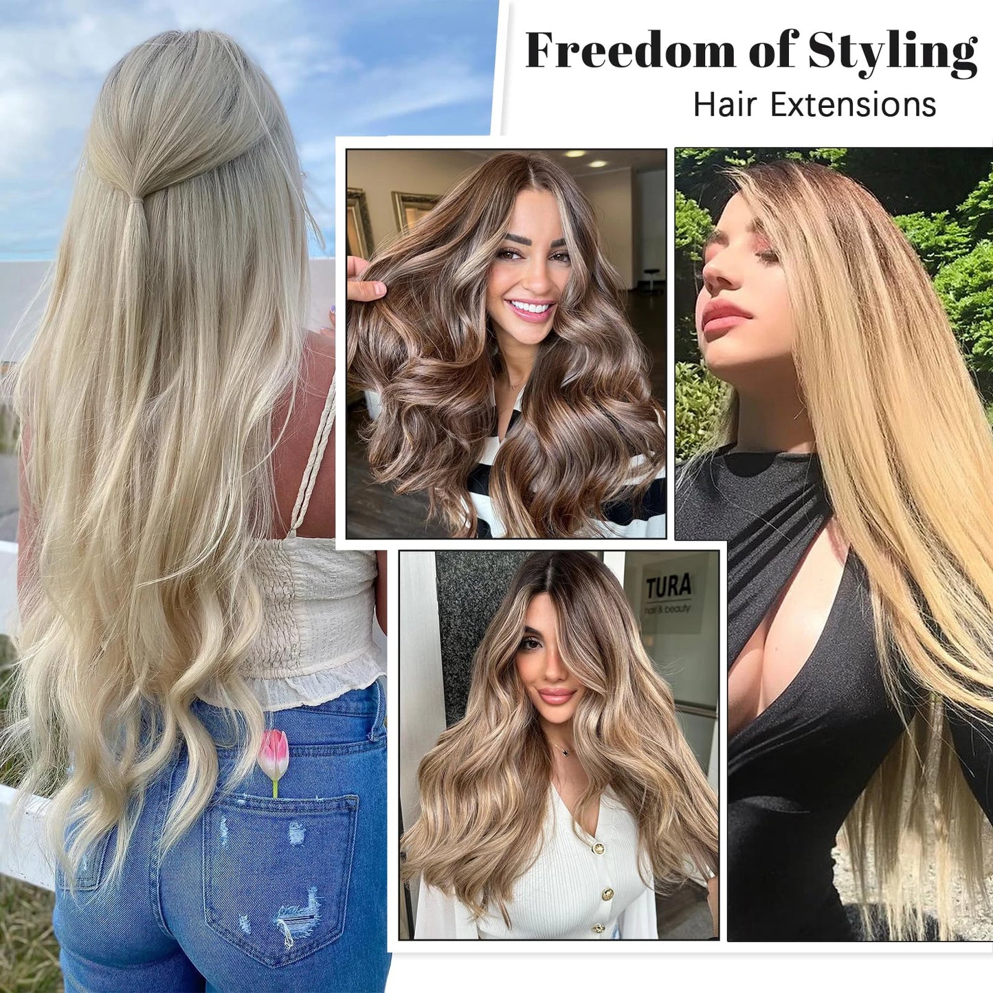 "Straight Clip-in Brazilian Human Hair Extensions – Full Head"