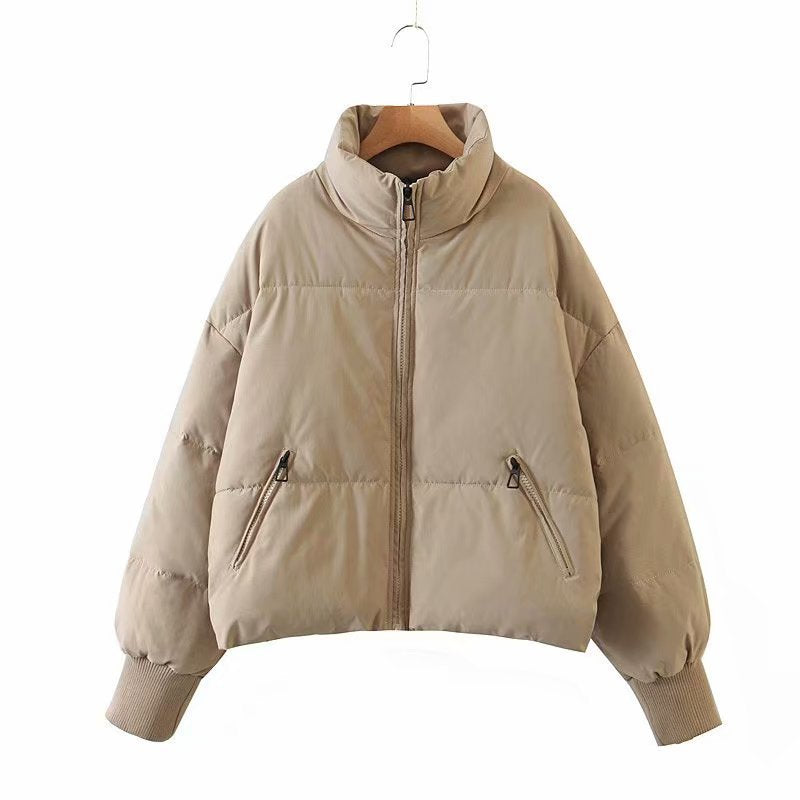 "Street Fashion Stand Collar Women's Bubble Coat – Winter 2022 Casual Jacket"